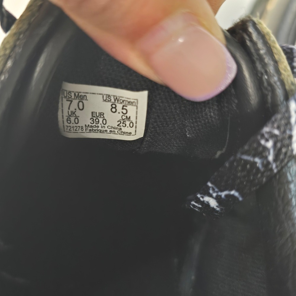 Vans Old Skool Black Tumbled Leather Leopard Print Sneakers Womens 8.5 - Picture 7 of 7